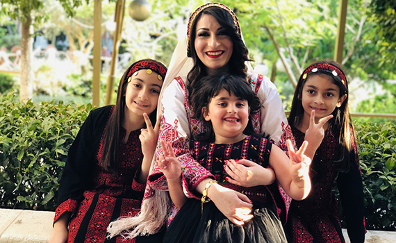 Reem Ghunaim and her nieces.