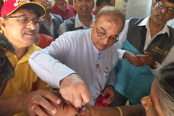 Child received polio drops.